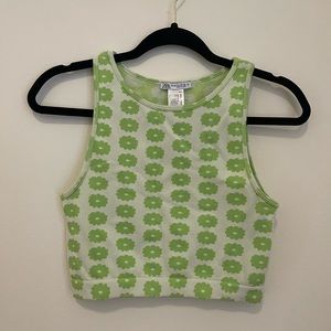 Zara Ribbed Floral Tank size M/L